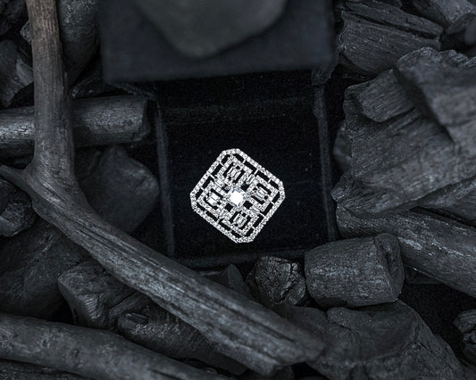 Square studded American Diamond Ring