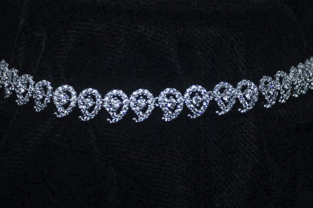 Semi Colon Shape American Diamond Anklets