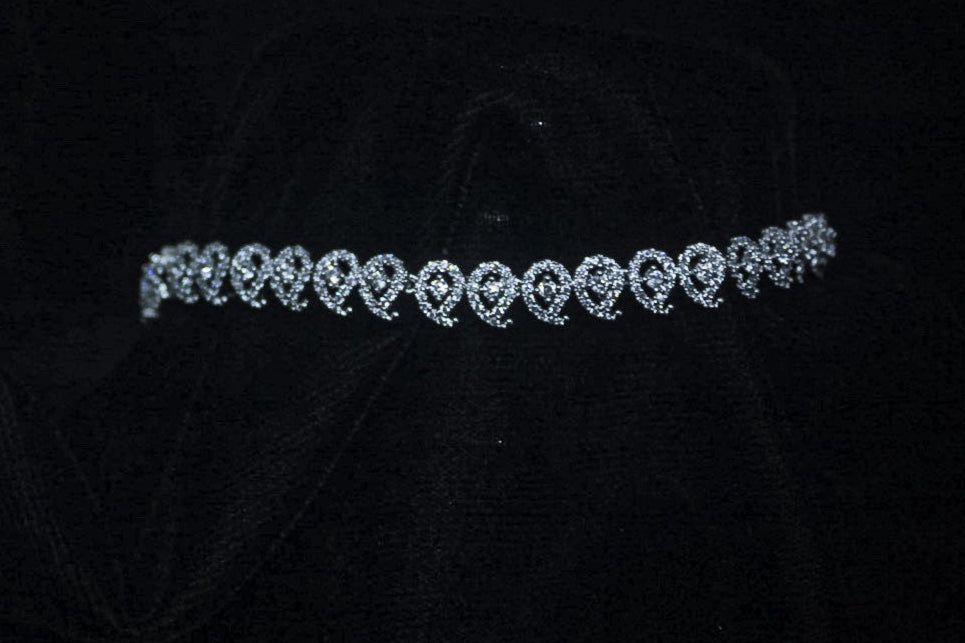 Semi Colon Shape American Diamond Anklets