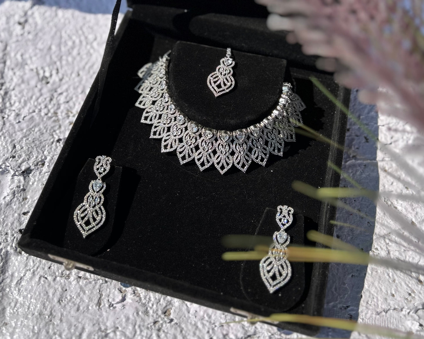 American Diamond Studded Choker Necklace Set