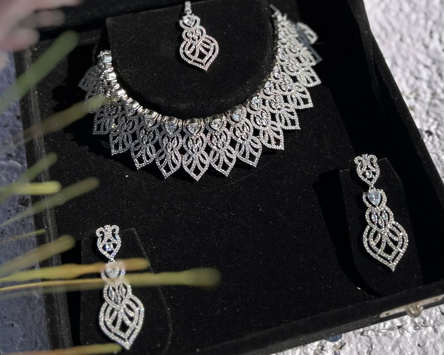 American Diamond Studded Choker Necklace Set