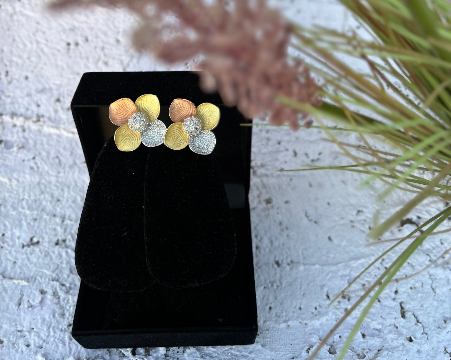 Pastel Poppy American Diamond Earrings