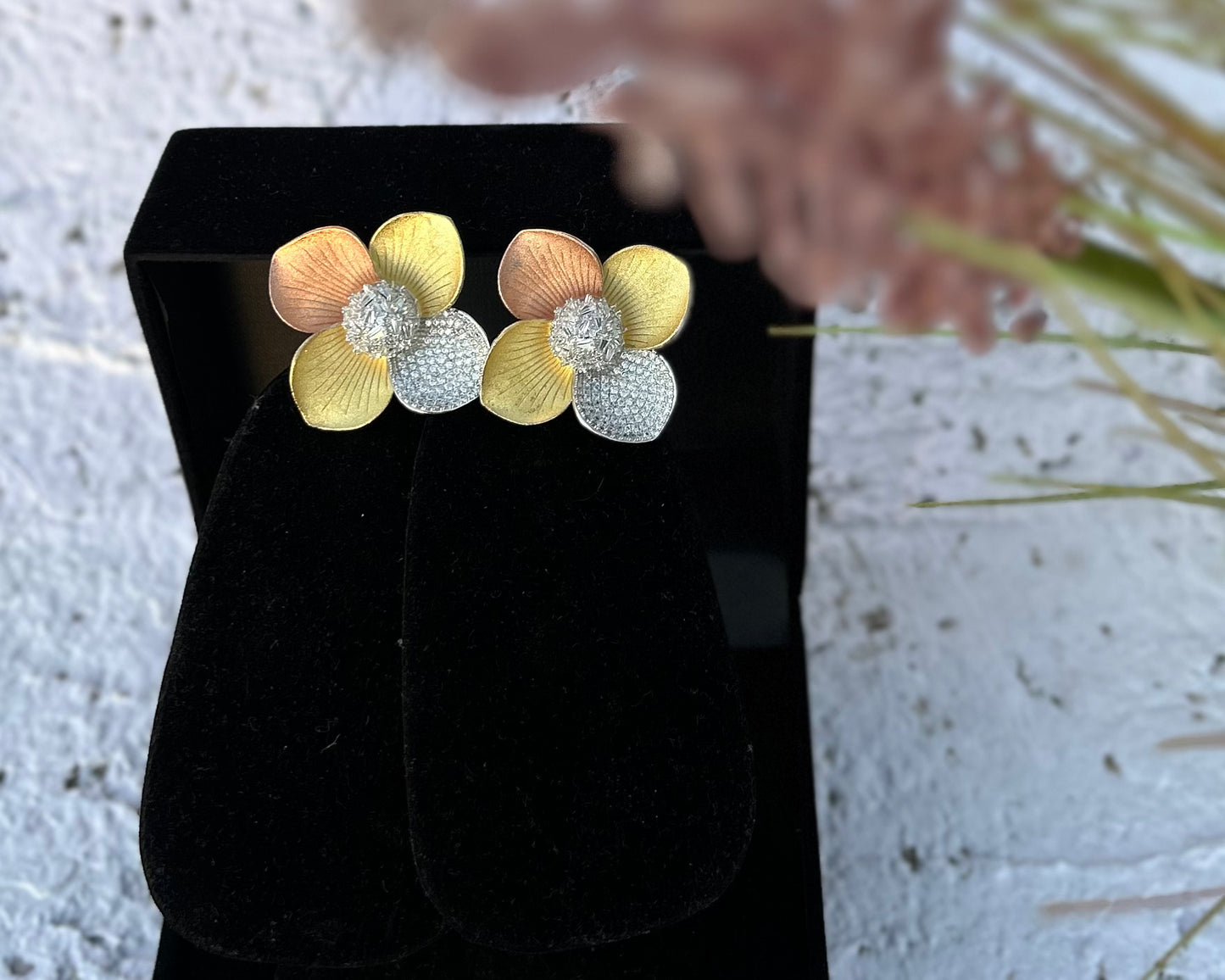 Pastel Poppy American Diamond Earrings