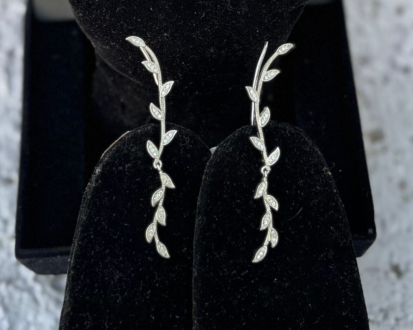 Dangling Leaf American Diamond Earrings